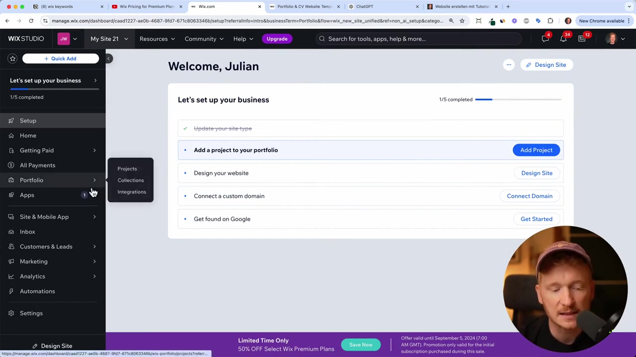 Tutorial de Wix 2026 - Cómo crear un Sitio Web de Portafolio en WIX