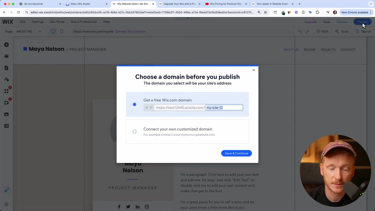 Como obter um domínio grátis no Wix