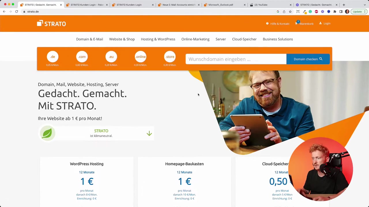 E-mail domein kopen bij Strato – Zo stel je een professionele e-mail inbox in