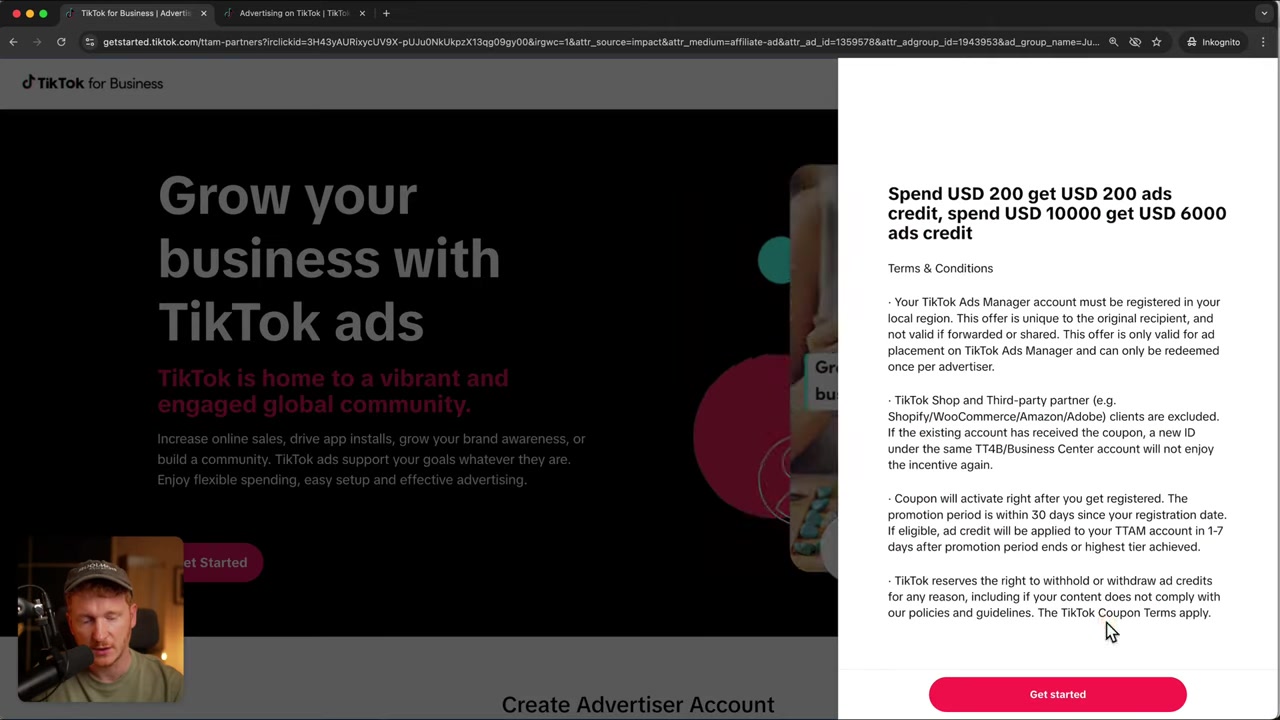 Obtenez jusqu'à 5.200€ de crédit publicitaire – Code promo TikTok Ads