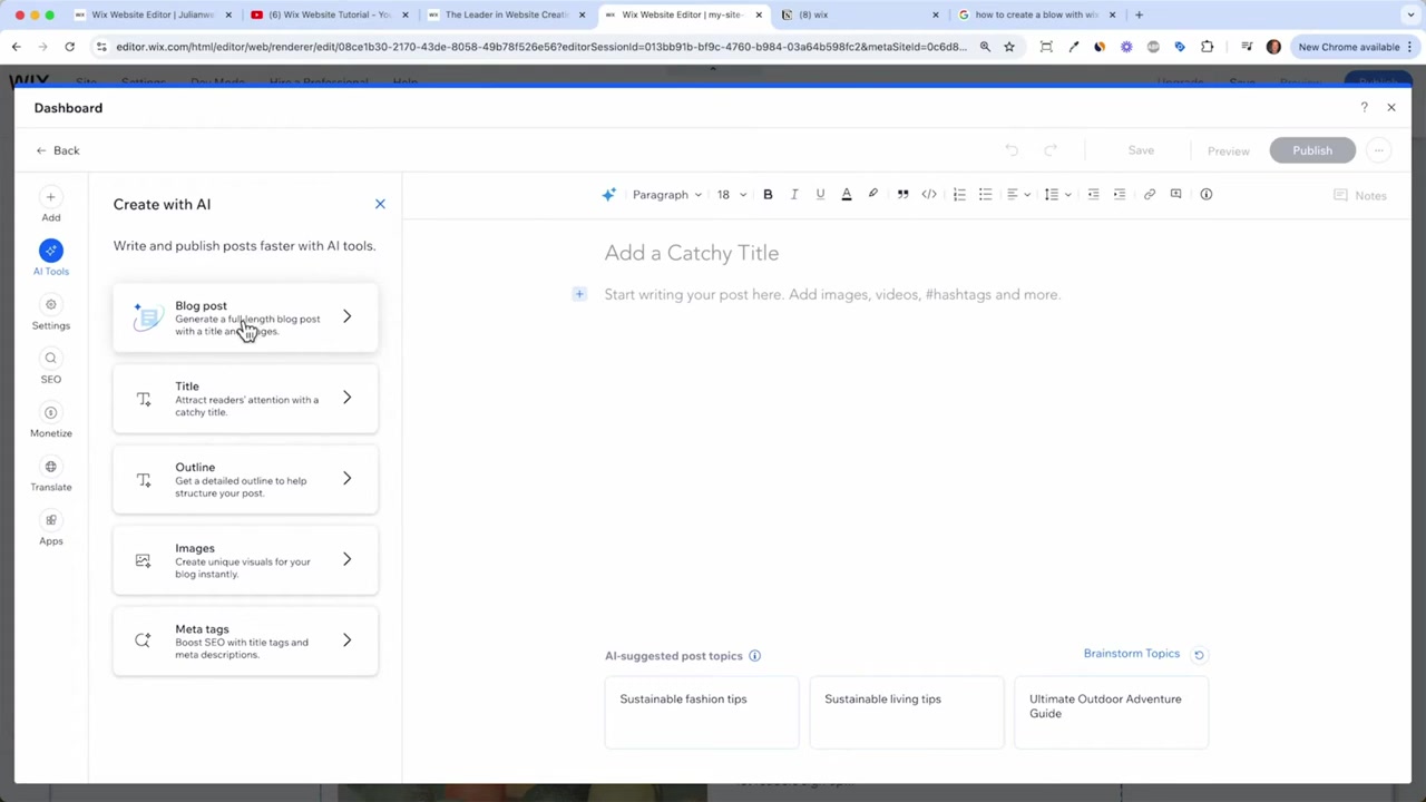 Maak een Blog met Wix | Stap-voor-Stap Tutorial