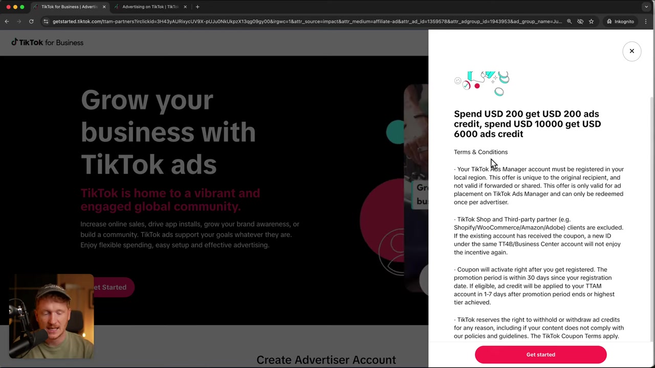 Obtenez jusqu'à 5.200€ de crédit publicitaire – Code promo TikTok Ads