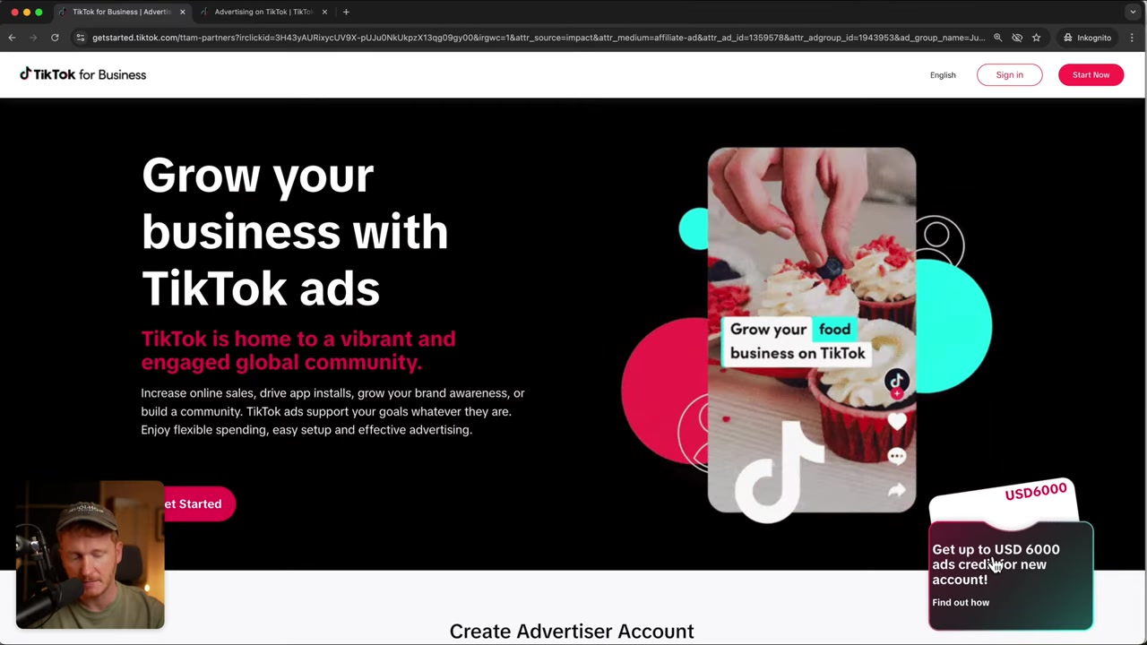 Como obter até $6.000 em crédito publicitário - Código promocional TikTok Ads