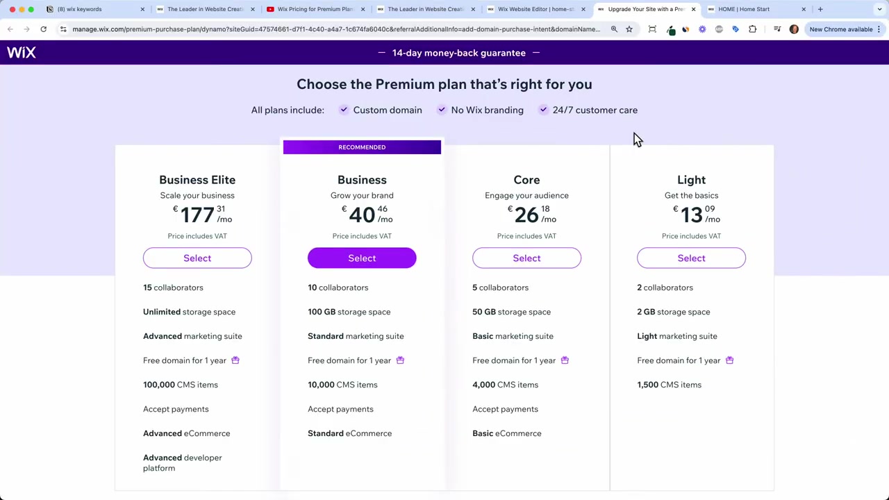 Wix Tarif : Comment acheter un plan Premium Wix et choisir le meilleur prix ?