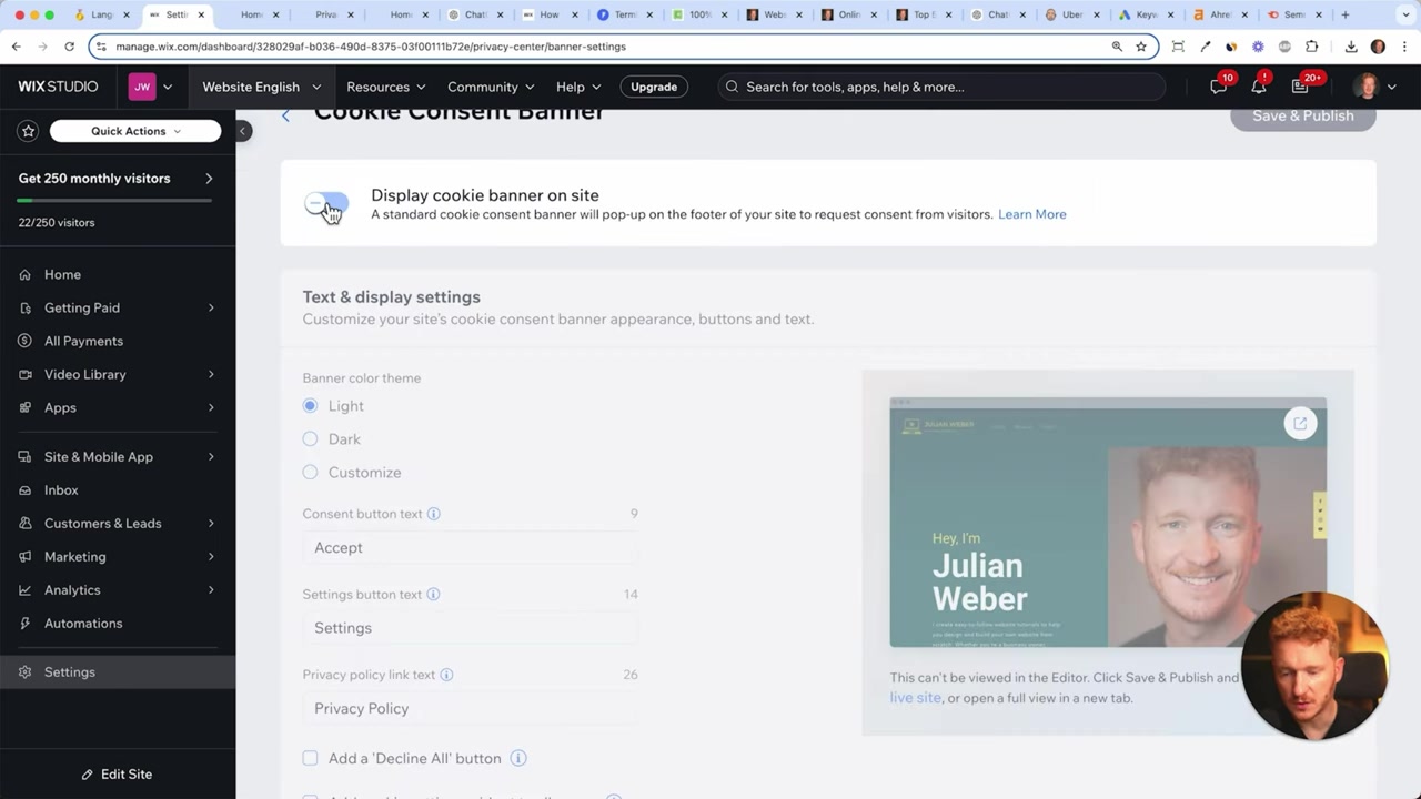 How to Enable the Cookie Banner on Your Wix Website