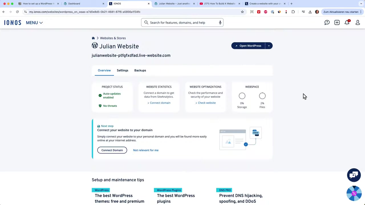 Come installare WordPress su Ionos | Ionos WordPress Tutorial